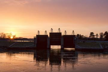 Fototapeta premium Sunset at the Sluice