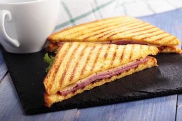 Sandwiches and coffee