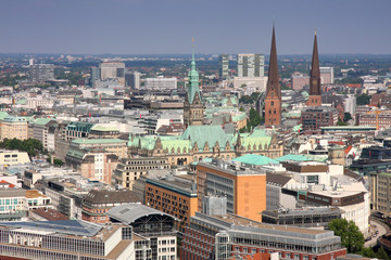 View on Hamburg from St. Michael's Church, Hamburg