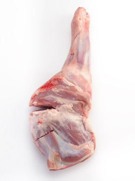 Raw Lamb Shoulders On White Background