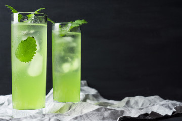 Green cocktail with mint