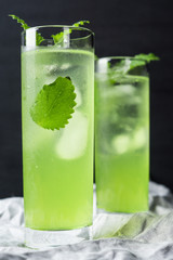 Green cocktail with mint