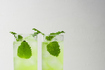 Green cocktail with mint