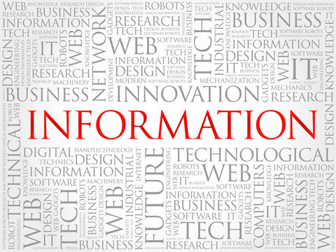 Information word cloud, business concept