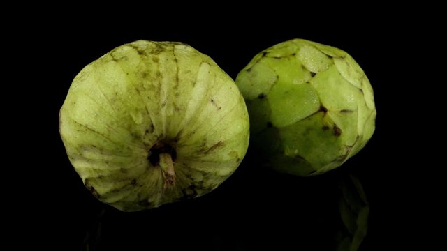 Fresh Custard Apple isolated on black background