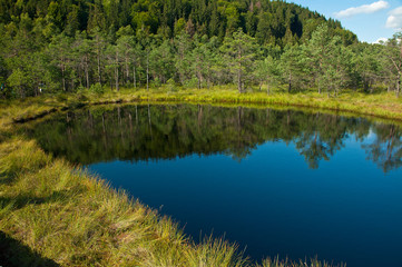 Fototapeta na wymiar Lake with the reflection of the sky 