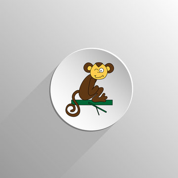 cute colored monkey icon