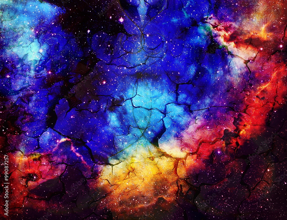 Poster nebula, cosmic space and stars, blue cosmic abstract background. elements of this image furnished by