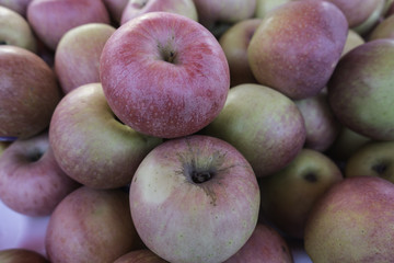 fresh red and yellow apples