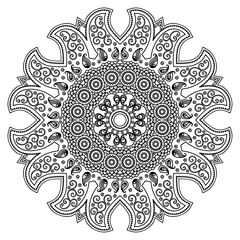 Vector henna tatoo mandala. Mehndi style.

