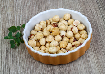 Hazelnuts in the bowl