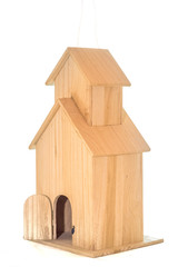 Obraz na płótnie Canvas house wooden birdhouse on a white background