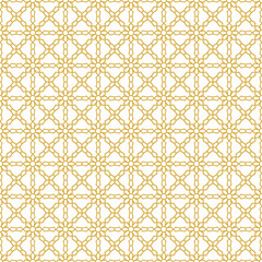 Seamless background image of yellow cross chain flower geometry pattern.
