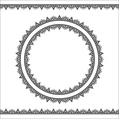 Vector henna seamless borders. Mehndi style.
