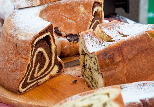 Potica, typical slovenian food in the market