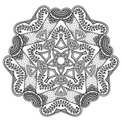 Vector henna tatoo mandala. Mehndi style.