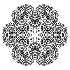 Vector henna tatoo mandala. Mehndi style.

