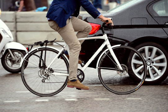 Fototapeta Anonymous person on bike