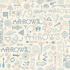 Obraz premium Seamless pattern with doodle arrows