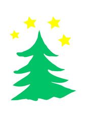 Christmas tree and yellow stars