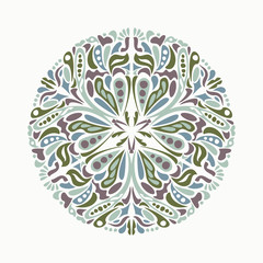 Ornamental round lace pattern. Vector illustration.