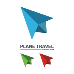 Airplane Icon, Travel Logo, Origami Design Logo Vector