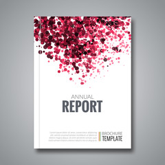 Business Report Design Background with Colorful Red Dots, simulating Watercolor. Dotwork Brochure Cover Magazine Flyer Template Banners, vector illustration