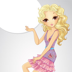 Blonde Girl And Thinking Bubble