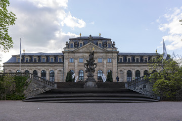 Fototapeta premium Street view of a city Fulda in Hesse, Germany. Is the biggest town in the region east Hessians and their political and cultural centre.
