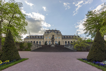 Street view of a city Fulda in Hesse, Germany. Is the biggest town in the region east Hessians and...