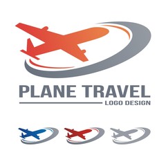 Airplane Logo, Travel Logo, Oval Design Logo Vector