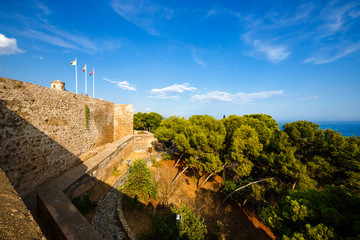 Fortification  of  Castillo de Gibralfaro  in Malaga, Spain