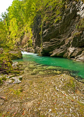 Vintgar gorge and wooden path,Bled,Slovenia