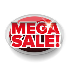 Mega sale label vector red