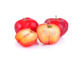 Ripe thai cherry on white background