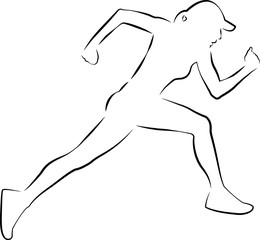 Logo of a woman running very fast