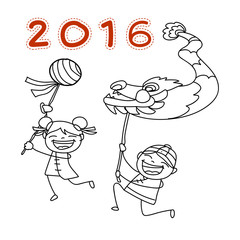 hand drawing Chinese New Year cartoon character