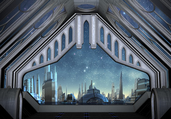 Futuristic Alien City - Computer Artwork © diversepixel