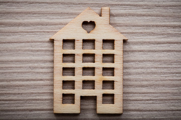 little wooden house figure background or wallpaper