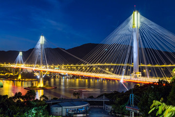 Ting Kau Bridge in Hong  Kong