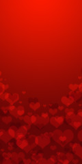 red hearts bokeh as background for card - 99100250