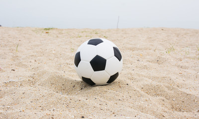  soccer ball on beach