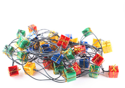 light gift box on white background - Powered by Adobe