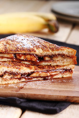 French toast filled banana and chocolate.