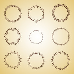 Set of vintage brown frame