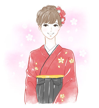 袴姿の女の子 Stock イラスト Adobe Stock