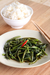 Stir fried of Water Spinach