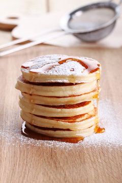 stack of small pancakes.