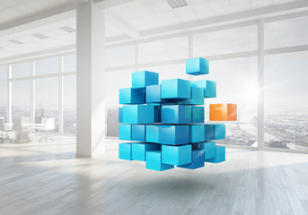 Cube in modern office