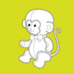 pretty puppy - black-and-white drawing by hand 